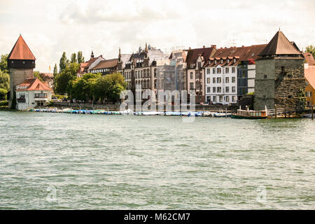 At Konstanz - Germany - On 08/04/2016 - the old town of Konstanz and its Rheintorturm, a section of the former city wall of Konstanz at Lake Constance Stock Photo