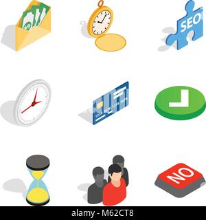 Transactions icons set, isometric style Stock Vector