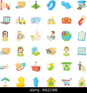 Complete set icons set, cartoon style Stock Vector