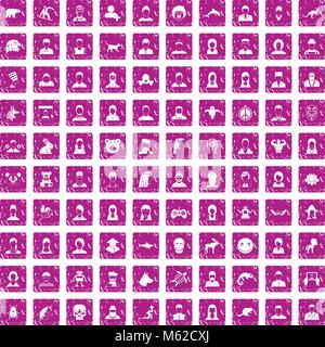 100 avatar icons set grunge sapphire Stock Vector Image & Art - Alamy