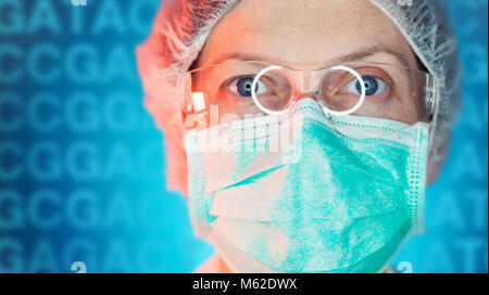 Medical geneticists diagnosing genetic disorders, healthcare medical professional working in hospital clinic Stock Photo