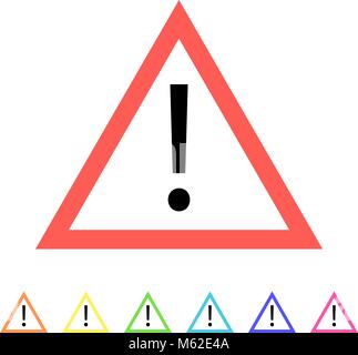 Set of conventional danger signs. Multicolor collection Stock Vector