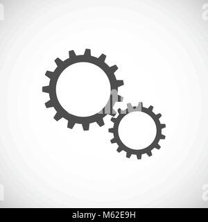 Set of two gears connected with each other Stock Vector