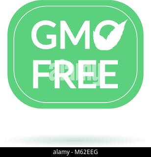 Classic GMO free label illustration. Natural production origin sign Stock Vector