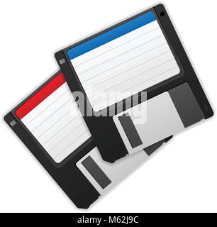 Diskettes on a white background. Stock Vector