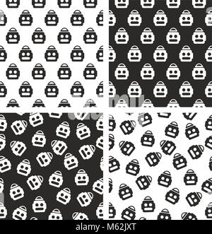 Robot Toy Seamless Pattern Set Stock Vector