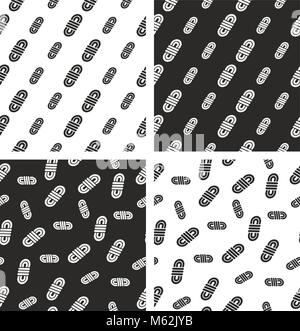 Rope Seamless Pattern Set Stock Vector