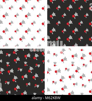 Megaphone Seamless Pattern Set Stock Vector