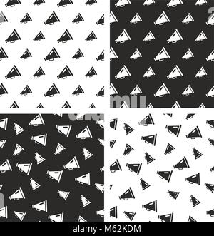 Old Megaphone Seamless Pattern Set Stock Vector