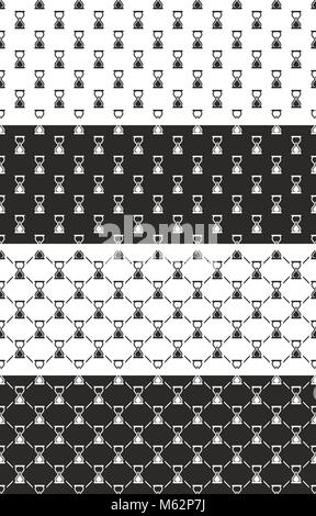 Hourglass Seamless Pattern Set Stock Vector