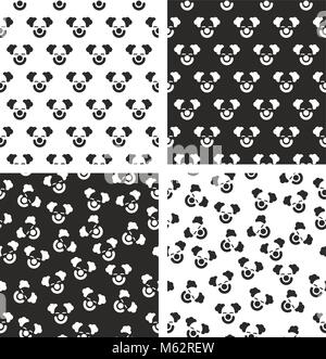 Clown Seamless Pattern Set Stock Vector