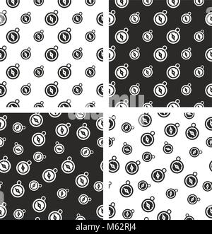 Compass Seamless Pattern Set Stock Vector