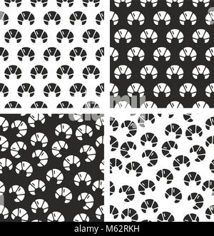 Croissant Seamless Pattern Set Stock Vector