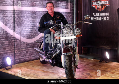 New Delhi, India. 31st Mar, 2018. Peter Mackenzie, managing director, Harley-Davidson, India during the unveiling of Harley-Davidson two new models Low rider and deluxe on Wednesday. Credit: Jyoti Kapoor/Pacific Press/Alamy Live News Stock Photo