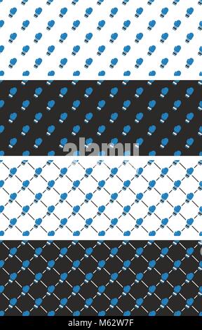Boxing Seamless Pattern Set Stock Vector