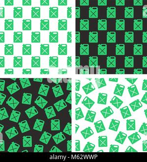 Canister for Gas or Oil Seamless Pattern Set Stock Vector