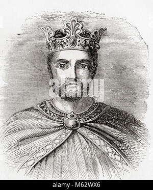 Richard I, aka Richard the Lionheart and Richard Cœur de Lion, 1157 – 1199.  King of England.  From Old England: A Pictorial Museum, published 1847.