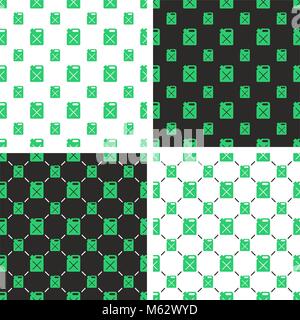 Canister for Gas or Oil Seamless Pattern Set Stock Vector