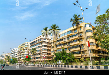 Buildings on Marine Drive in Mumbai, India Stock Photo