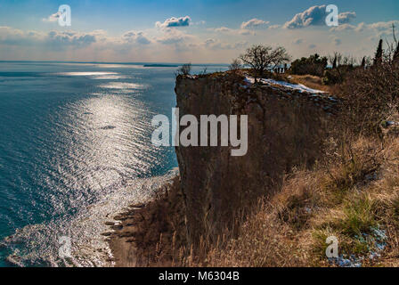 Cliff on Garda lake in Manerba Stock Photo
