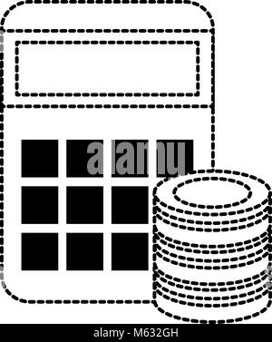 calculator math with hard disk Stock Vector