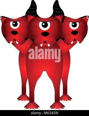 Isolated cerberus. Fantasy creature Stock Vector