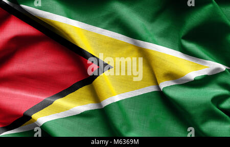 Guyana Waving Flag Stock Photo