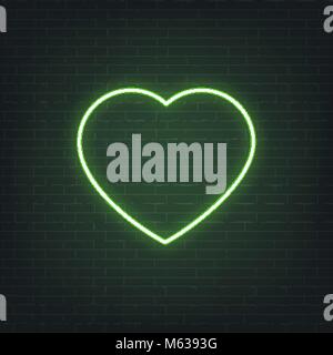 Saint Patrick's Day. Neon glowing sign of Patrick's heart. Saint Patrick neon set Stock Vector