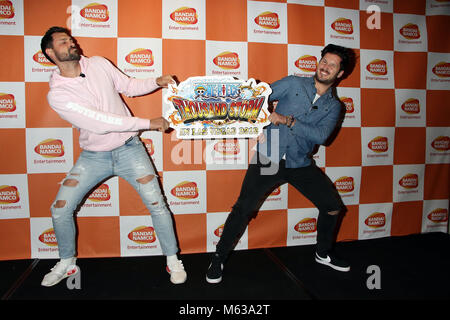 Bandai Namco launches a new game, with the help of dancers Maksim and Valentin Chmerkovskiy, at the Treasure Island Hotel & Casino in Las Vegas, Nevada.  Featuring: Maks Chmerkovskiy, Val Chmerkovskiy Where: Las Vegas, Nevada, United States When: 27 Jan 2018 Credit: DJDM/WENN.com Stock Photo