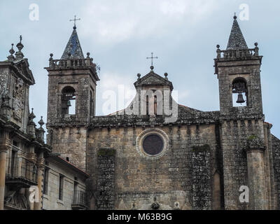 Monastery of Santo Estevo de Ribas del Sil and Canyons of the Sil River in Ourense, Galicia. Spain Stock Photo