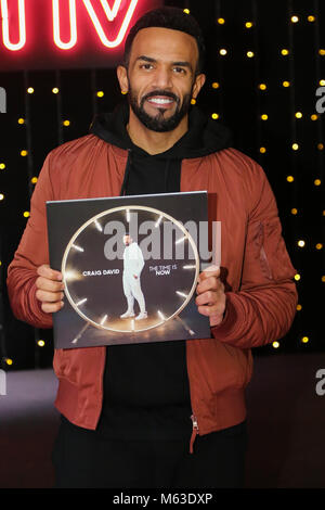 Craig David signs his latest album “The Time Is Now” at HMV store in Oxford Street, London  Featuring: Craig David Where: London, United Kingdom When: 28 Jan 2018 Credit: WENN.com Stock Photo