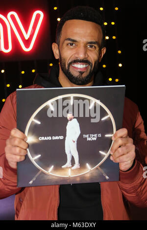 Craig David signs his latest album “The Time Is Now” at HMV store in Oxford Street, London  Featuring: Craig David Where: London, United Kingdom When: 28 Jan 2018 Credit: WENN.com Stock Photo