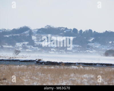 Sheerness, Kent, UK. 28th Feb, 2018. UK Weather: a sunny but very cold day with increasing winds in Sheerness after heavy snowfall overnight. Credit: James Bell/Alamy Live News Stock Photo