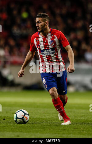 Madrid, Spain. 28th February, 2018. Jorge Resurreccion KOKE (Atletico de Madrid) in action during the match La Liga match between Atletico de Madrid vs Leganes FC at the Wanda Metropolitano stadium in Madrid, Spain, February 28, 2018. Credit: Gtres Información más Comuniación on line, S.L./Alamy Live News Stock Photo