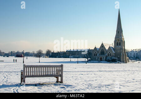 Blackheath. 27th Feb, 2018. UK Weather: All Saints church at Blackheath, London, during the cold spell in late February/early March 2018 dubbed the 'beast from the east.' Credit: Tim M/Alamy Live News Stock Photo