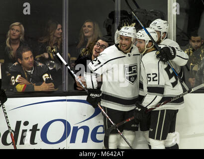 Las Vegas, Nevada, USA. 31st Jan, 2018. Los Angeles Kings players celebrate a goal over the Vegas Golden Knights during their first period at the T-Mobile Arena. Credit: L.E. Baskow/ZUMA Wire/Alamy Live News Stock Photo