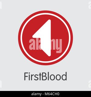 Firstblood Cryptocurrency - Vector Coin Image. Stock Vector