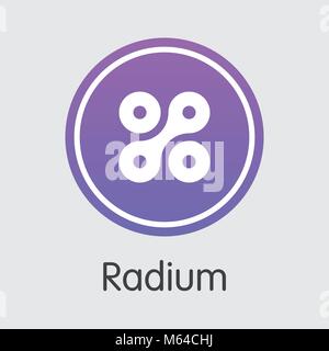 Radium Virtual Currency - Vector Symbol. Stock Vector