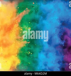 Vector illustration, EPS 10 file. Bright abstract  paint explosion. Carnival lettering on a festive background. Stock Vector