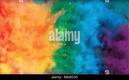 Vector illustration, EPS 10 file. Bright abstract  paint explosion. Carnival lettering on a festive background. Stock Vector