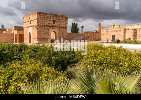 Ruinen des El Badi Palast, Marrakesch, Königreich Marokko, Afrika  | El Badi Palace ruins, Marrakesh, Kingdom of Morocco, Africa Stock Photo