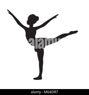 Girl gymnastic sport silhouette sportswoman Stock Vector