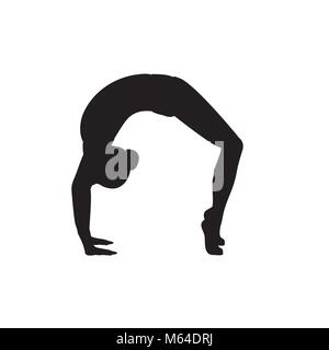 Girl gymnastic sport silhouette sportswoman Stock Vector