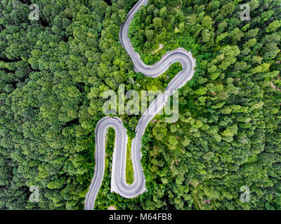 Aerial view of a road Stock Photo