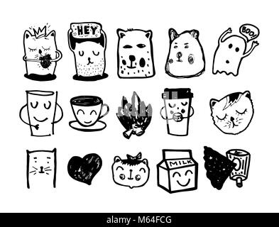 Vector cartoon sketch illustration Stock Vector