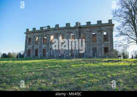 Sutton Scarsdale Hall, Georgian ruin in Chesterfield, Derbyshire, England Stock Photo