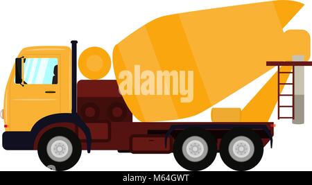 Vector illustration cartoon truck concrete mixer Stock Vector