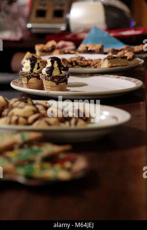 Greedy Christmas muffins ready to be eaten with the family Stock Photo