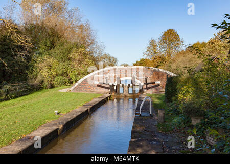 Tatenhill lock on the Trent and Mersey Canal, Branston, Staffordshire, UK Stock Photo