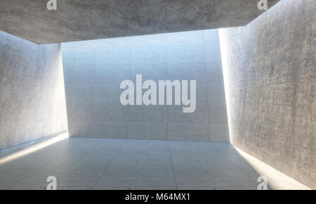 concrete modern architecture background 3d rendering image Stock Photo